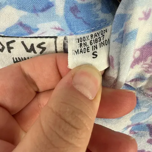 2 Of Us Floral Button Down Shirt Women S Blue Purple Indie Grunge Y2K Soft Girl