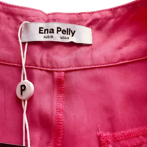 Ena Pelly Lillian Cupro Pleated Wide Leg Trousers Pink Size undefined