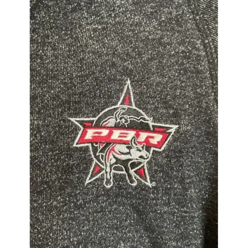 J. America PBR Professional Bull Riders Womens Black Metallic Full Zip‎ Hooded Jacket Small