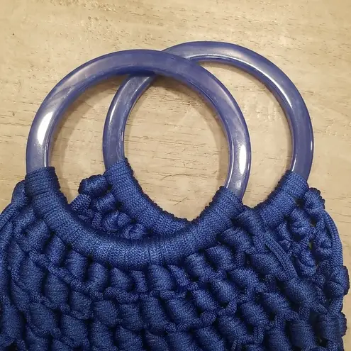 Cult Gaia ππ Angelou Mini Bag ~ Cobalt Blue Macrame Tassel Boho Chic