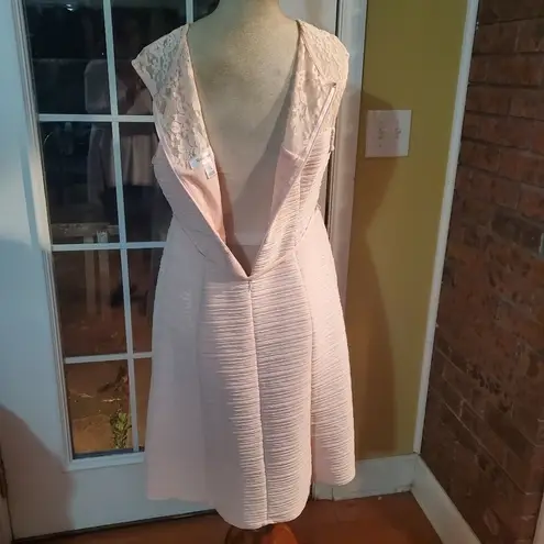 Motherhood NWOT PINK SLEEVELESS SHIFT DRESS W/LACE TOP/FULLY LINED/SIZE LARGE