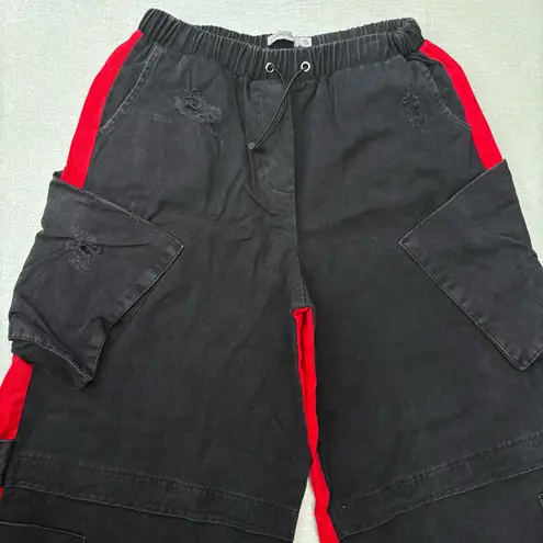 Carmar Denim Carmar Los Angeles Wide Leg Baggy Black Red Distressed Grunge Emo Pants