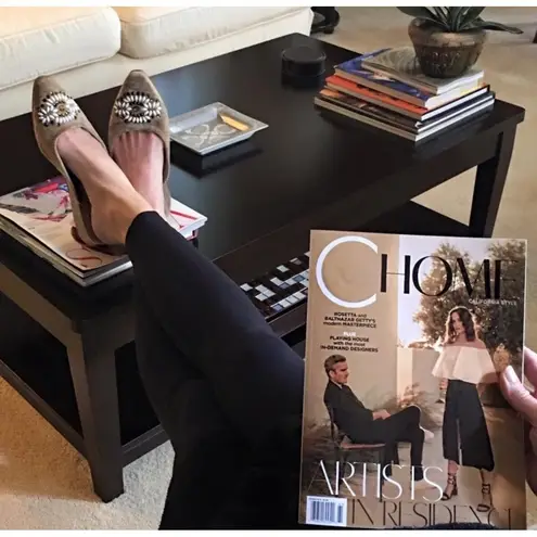 Kevyn Wynn Slip On Embellished Mules Slides Beaded Slip On Shoes Women's Size 8 Tan