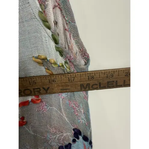 Raj Kimono Open Cardigan Vest Thick Stitch Embroidered Southwest Aztec Boho Size undefined