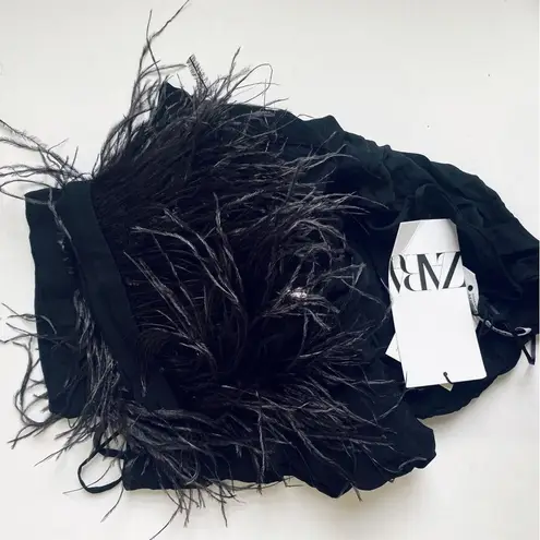 ZARA feathered flowy blouse