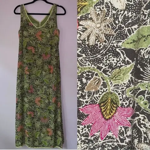 Sigrid Olsen Sport Sundress 6 Midi Boho Floral Print V Neck Dress