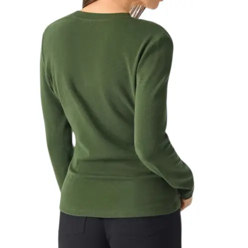 NWT OGL Light Warm Crewneck Tucked Top Navy Blue Moss Green Size XL