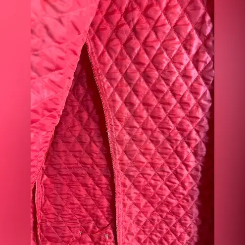 Vintage Pink and Blue Lightweight Quilted Vest LG High Collar pockets preppy