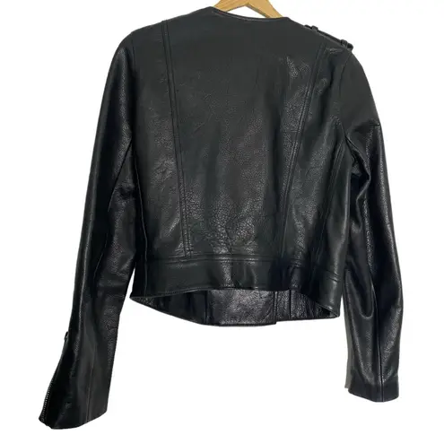ALC Frank A.L.C. Black Leather Asymmetrical Zip Jacket Leonardo