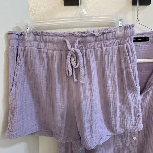 Lavender gauze short set Purple Size M