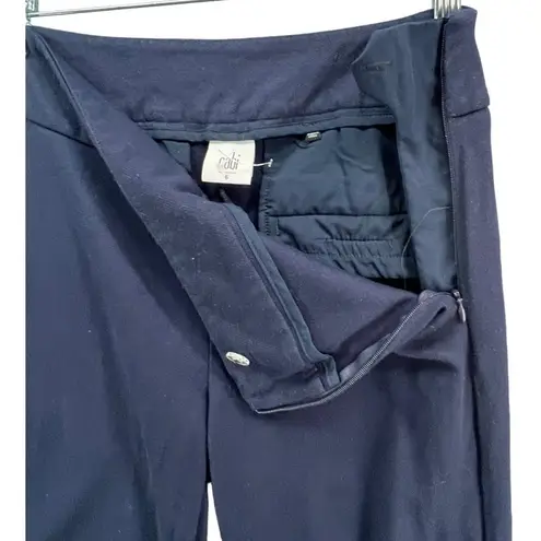 CAbi  Womens 9 to 5 Bootcut Trouser Pants Sz 6 Navy Blue Side Zip Pocket Stretch