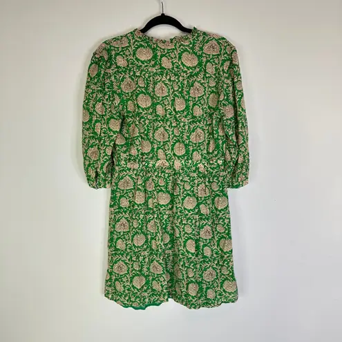 Ba & Sh Paz Floral Printed Mini Shirt Dress In Green Women’s 2 3/4 Sleeves