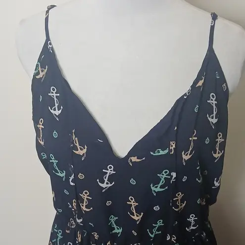 Maison Jules Nautical Anchor Print Maxi Dress Size Medium
