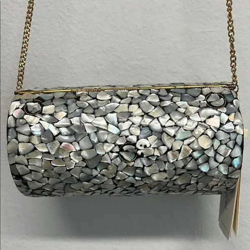 Antik Kraft  | Silver Mosaic Mother Of Pearl w/ Crossbody Chain✨🐚