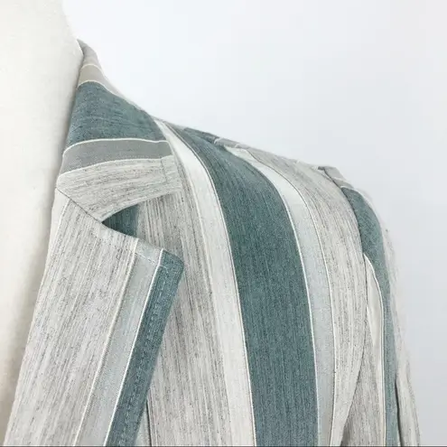 Lafayette 148 NY Vangie Vertical Striped Two Button Blazer Jacket Size 2 Job