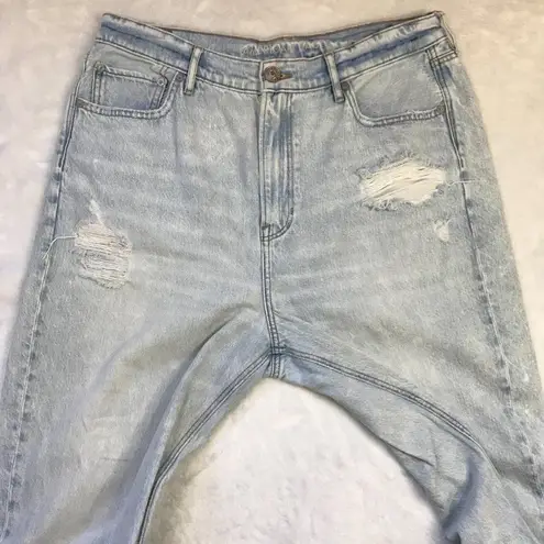 American Eagle Highest Rise 90s Boyfriend Jeans Cotton‎ Denim Size 14 Distressed