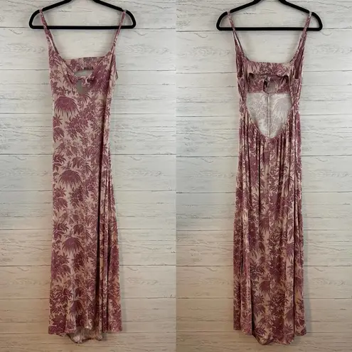 Chaser  Vintage Floral Print Open Back Maxi Dress Size S