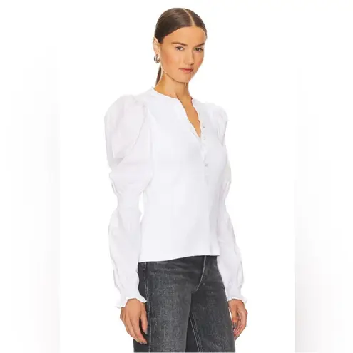 Veronica Beard Effy Puff Sleeve Top Sz S White