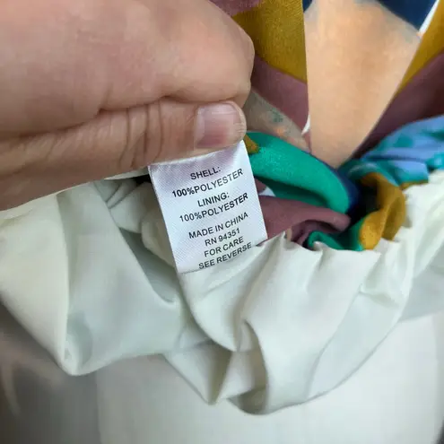 Joy Joy Bubble Geometric Multicolored Shapes Blouse Size XL