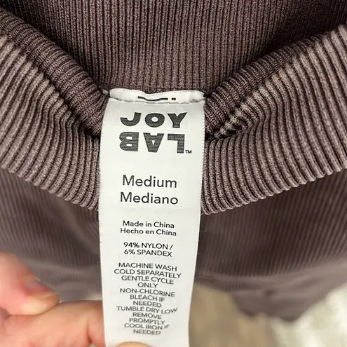 Joy Lab 7/8 Length High Rise Ribbed Seamless Leggings Size Medium brown grey - Image 5