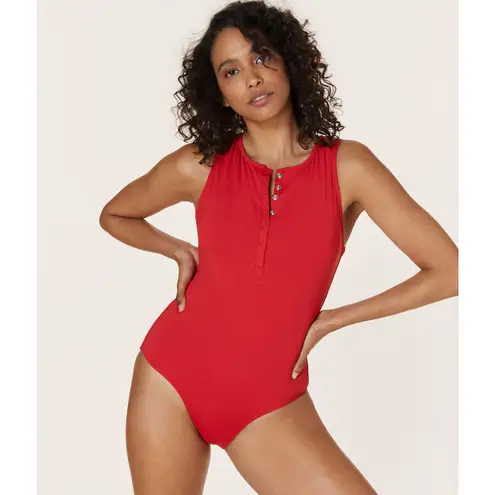 ANDIE Swim Eco Nylon The Malibu One Piece in Cherry Red M