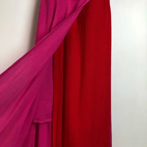 Francesca's Francesca’s Alya Two Tone Maxi Dress Pink Red NWT