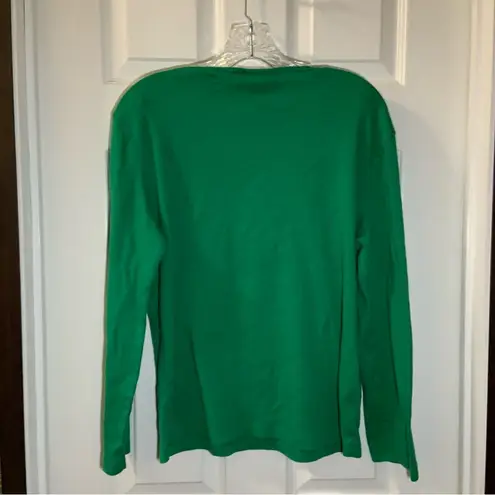 M&C Sportswear Green Horseshoe Christmas Tree Embroidered Top size XL