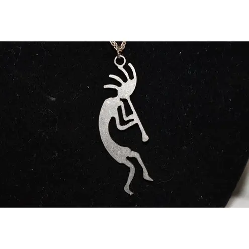 Vintage Kokopelli Native American Silver tone Lobster Claw Clasp Necklace