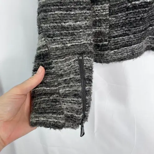 Ann Taylor Loft Gray Woolen Look Side Zip Zip Sleeve Sweater Jacket Size MD Size M