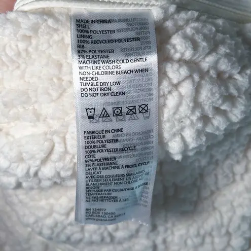 prAna Esla Fleece Vest White XS Rib Sides Hiking Outdoor