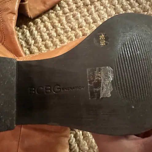 BCBGENERATION BCBG Generation Slouch Cowboy Boot Leather Womens Shoes Sz 9b Brown