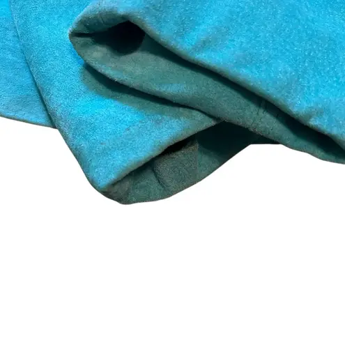 Vtg Yvonne Le Marie Teal Suede Genuine Leather Jacket Size 8 Zip up Lined Green