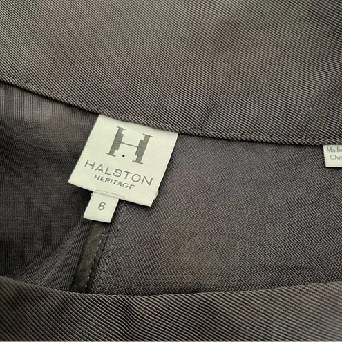 Halston Heritage Grey Pants Ankle Business Office Casual Triacetate Size 6