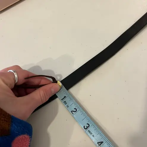 Vintage 90s Brown Vegan Snake Skin Leather Thin Golden Buckle Belt Size M/L Size M