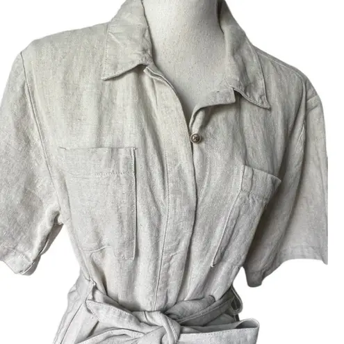 Faherty Linen Lita midi Button Down Dress
Belted Tan Birch neural minimalist