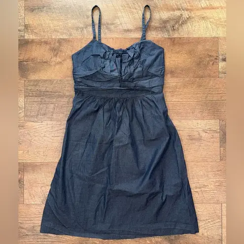 New York & Company Casual Denim/Chambray Style Dress Blue Size 2