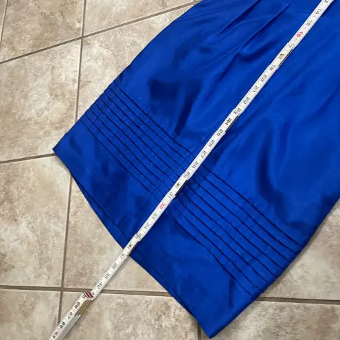 Eliza J Cobalt Blue Dress Pleated Electric Shift Sheath Pockets Cocktail Sz 4