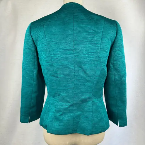 Tahari Arthur S. Levine Teal Green Button Front Blazer Womens 6 Classic Career