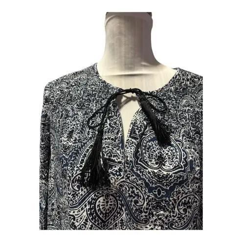 Ella Moss Blue Paisley Blouse Size S