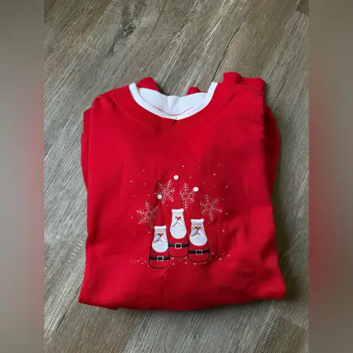 VG M & C Sportswear Christmas Ugly Sweater Santa Embroidered Festive Red Size 2X