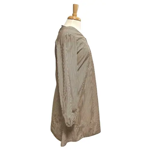 Erica Tanov Stripe Long Sleeve Popover Dress Modern Minimalist size 10/12