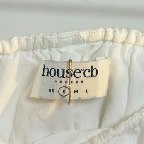 House Of CB  Cleo Drawstring Pants in White Size Small