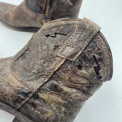 Steven By Steve Madden Vestted Brown Leather Western Boots Cowgirl Booties - Image 5