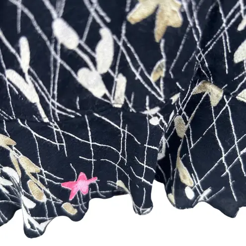 Sigrid Olsen Womens Maxi Skirt Size 20w Y2K Bohemian Fairy Black Floral Rayon