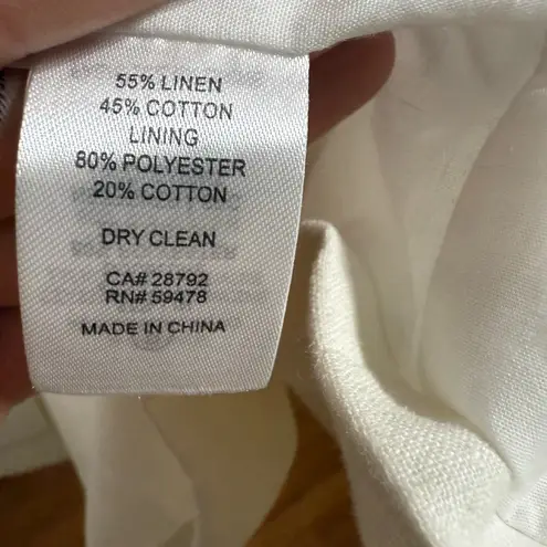 Marina Luna White Linen Blend Blazer Timeless Classic Sz XL Soft Girl Euro Style