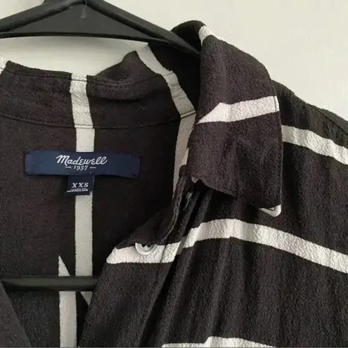 Madewell  | Black & White Stripe Button Down T-Shirt Dress Size XXS