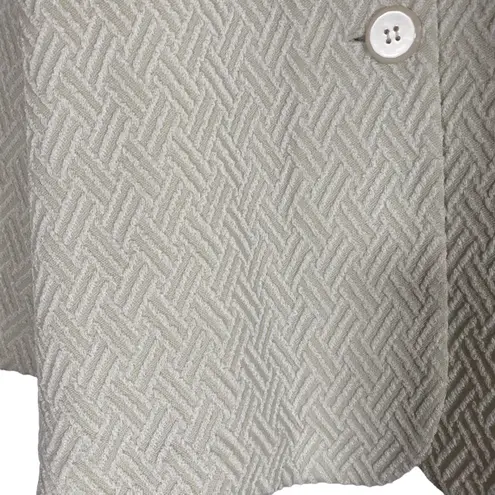 Armani Collezioni Cream Two Button Peplum Textured Jacket Women Sz 6