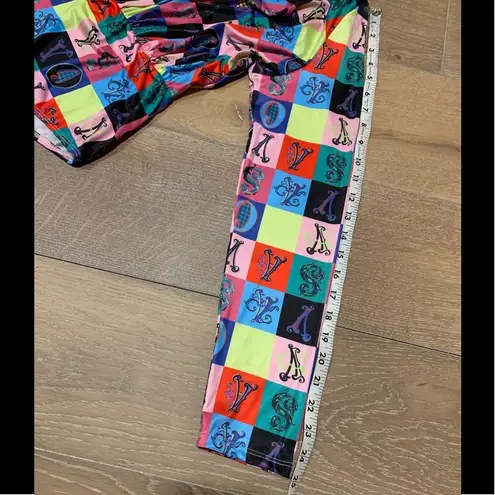 Deep plunge neck colorful bodysuit size L Size L