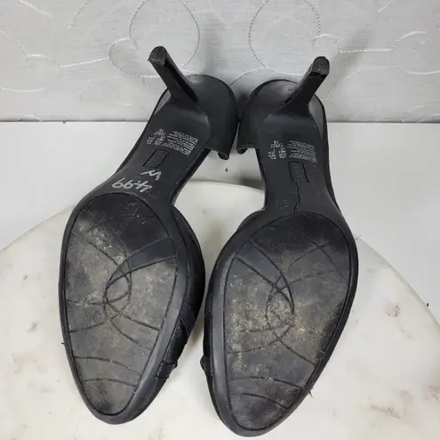 Fioni Dress Pumps Womens 8.5 Black Satin Rose Stiletto High Heels Formal