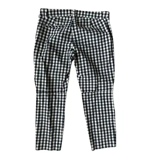 J CREW Winnie Blue White Gingham Plaid Ankle Pants Size 10